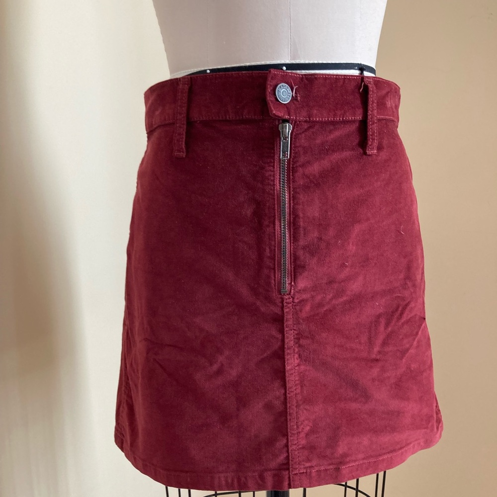 Madewell Burgundy A-Line Skirt